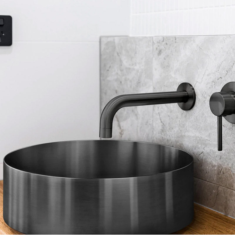 SHADOW ROUND STEEL BATHROOM BASIN 380 X 110