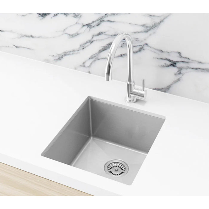 BRUSHED NICKEL KITCHEN SINK - SINGLE BOWL 380 X 440