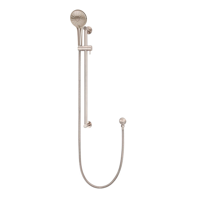 CHAMPAGNE ROUND THREE FUNCTION HAND SHOWER ON RAIL COLUMN