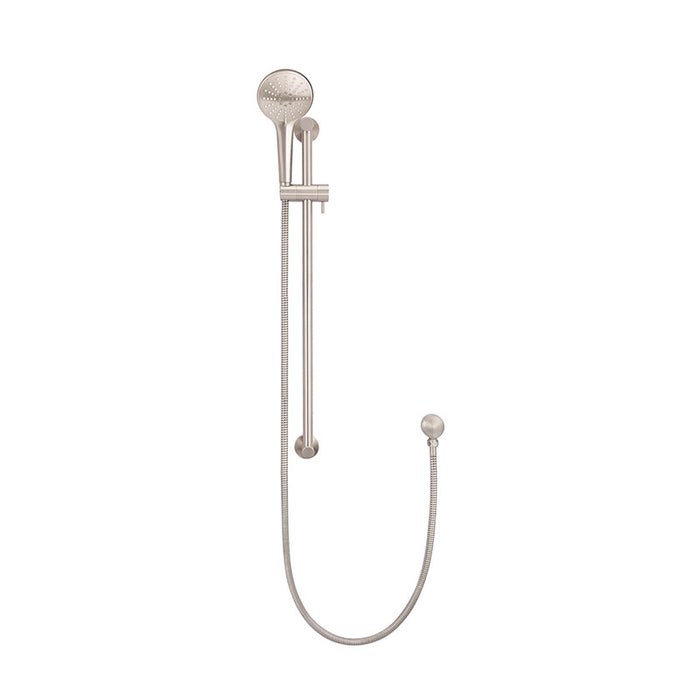 CHAMPAGNE ROUND THREE FUNCTION HAND SHOWER ON RAIL COLUMN