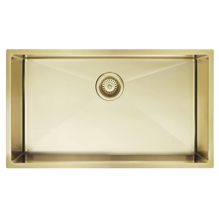 BRUSHED BRONZE GOLD KITCHEN SINK - SINGLE 760 X 440