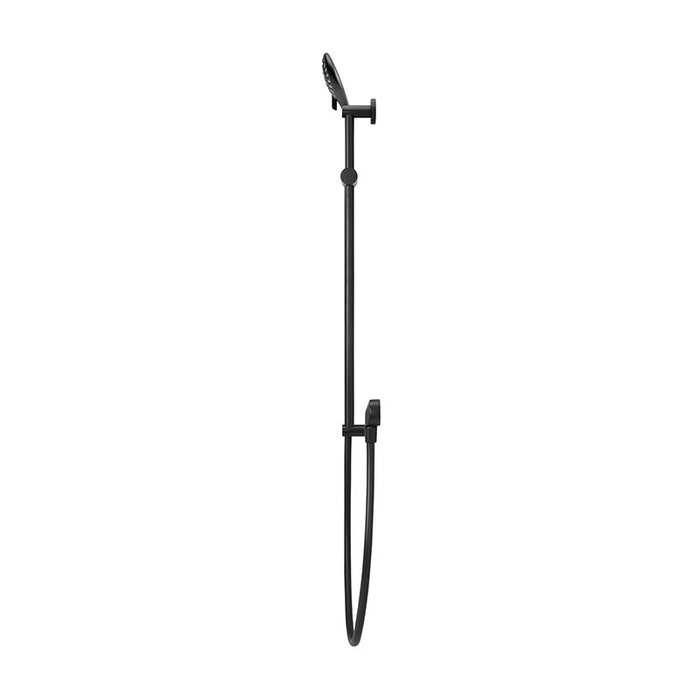 MATTE BLACK ROUND THREE FUNCTION HAND SHOWER ON RAIL COLUMN