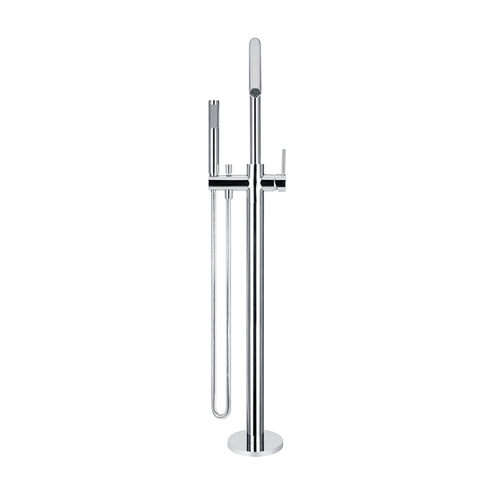 POLISHED CHROME ROUND FREESTANDING BATH SPOUT AND HAND SHOWER