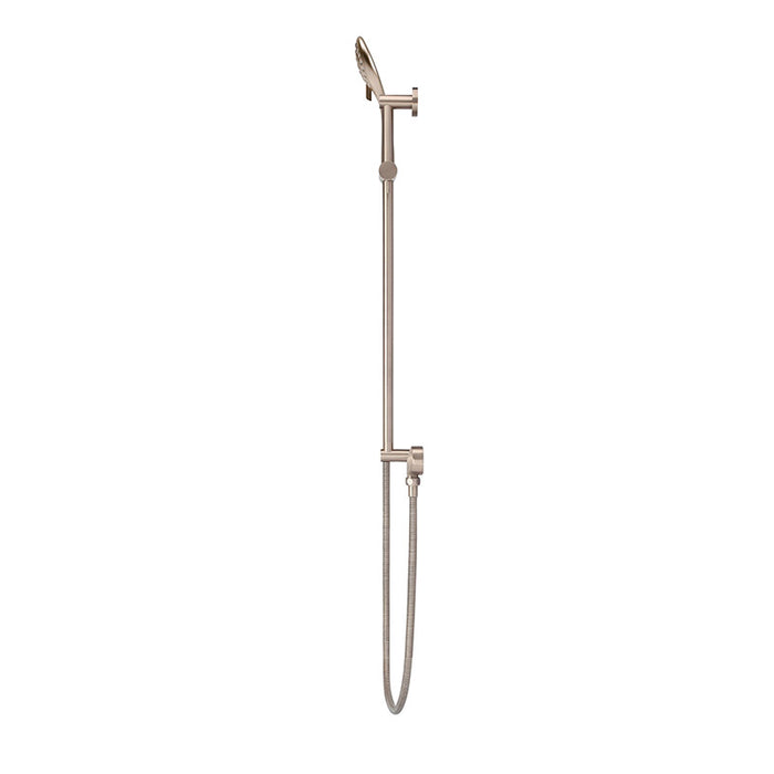 CHAMPAGNE ROUND THREE FUNCTION HAND SHOWER ON RAIL COLUMN