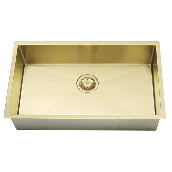 BRUSHED BRONZE GOLD KITCHEN SINK - SINGLE 760 X 440