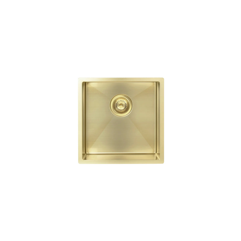 BRUSHED BRONZE GOLD KITCHEN SINK - SINGLE BOWL 450 X 450
