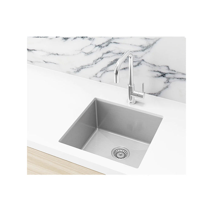 BRUSHED NICKEL KITCHEN SINK - SINGLE BOWL 450 X 450