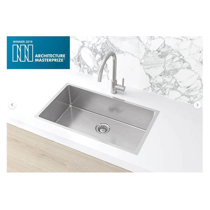 BRUSHED NICKEL KITCHEN SINK - SINGLE BOWL 760 X 440