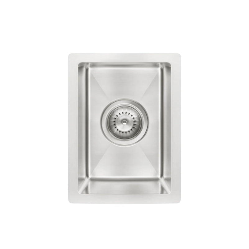 BRUSHED NICKEL BAR SINK - SINGLE BOWL 382 X 272