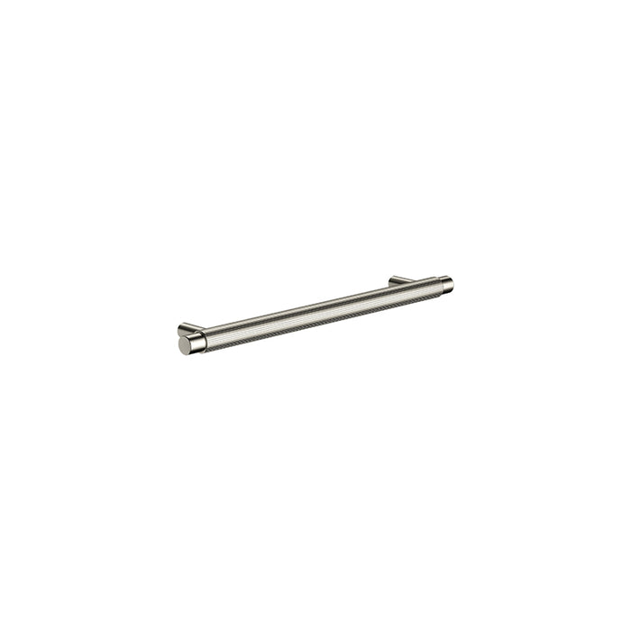 BRUSHED NICKEL ÖPPEN ROUND PULL 200MM CABINET HANDLE (LINEAR KNURLED)