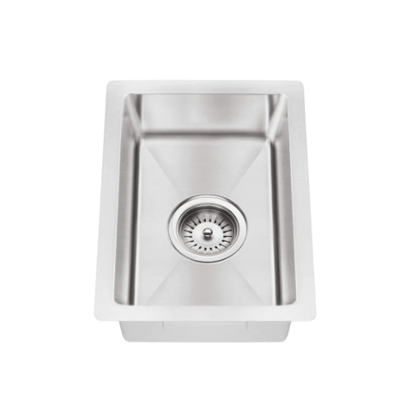 BRUSHED NICKEL BAR SINK - SINGLE BOWL 382 X 272