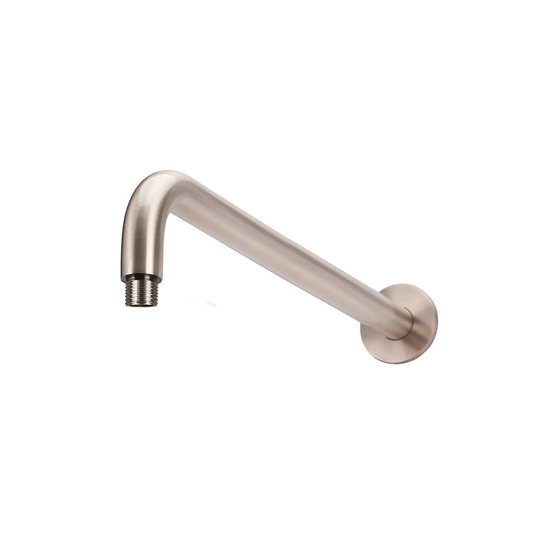 CHAMPAGNE ROUND WALL CURVED SHOWER ARM 400MM