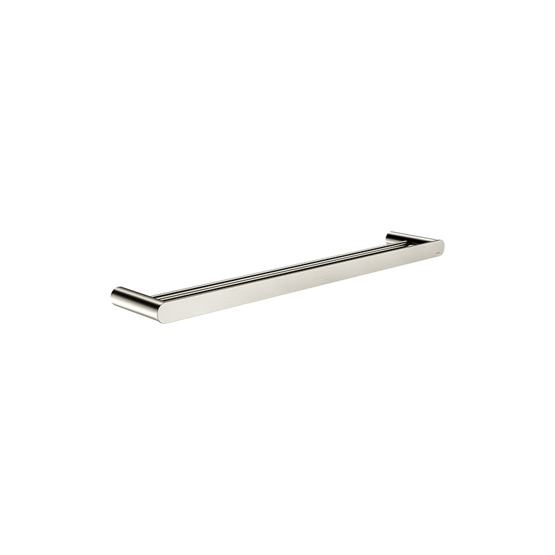 BRUSHED NICKEL CURVAE DOUBLE TOWEL RAIL 600MM