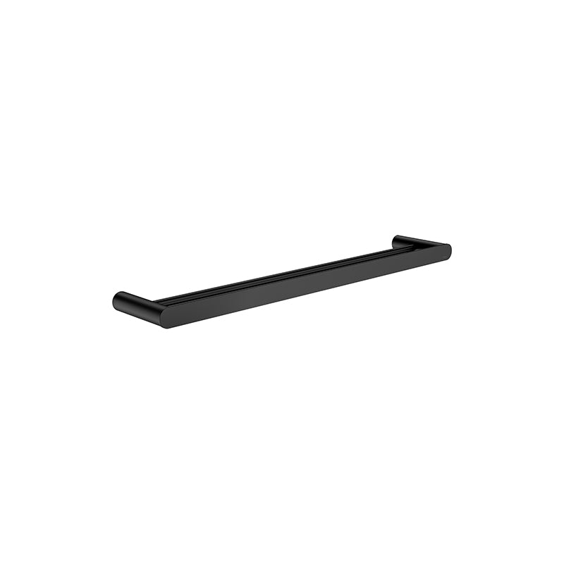 MATTE BLACK CURVAE DOUBLE TOWEL RAIL 600MM