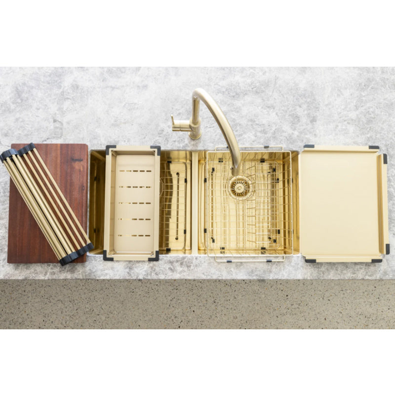 BRUSHED BRONZE GOLD LAVELLO STAINLESS STEEL ROLLING MAT PROTECTOR