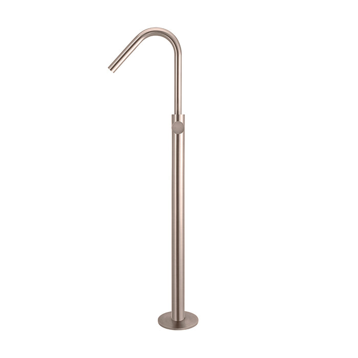 CHAMPAGNE ROUND PINLESS FREESTANDING BATH SPOUT AND HAND SHOWER