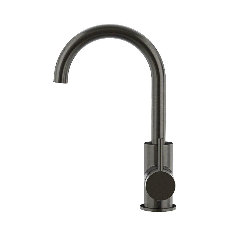 SHADOW ROUND GOOSENECK BASIN MIXER WITH COLD START