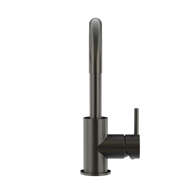 SHADOW ROUND GOOSENECK BASIN MIXER WITH COLD START