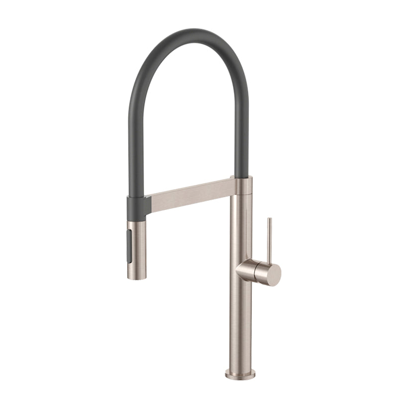 CHAMPAGNE PULL DOWN KITCHEN MIXER WITH MAGNETIC DOCK