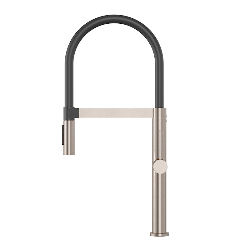 CHAMPAGNE PULL DOWN KITCHEN MIXER WITH MAGNETIC DOCK