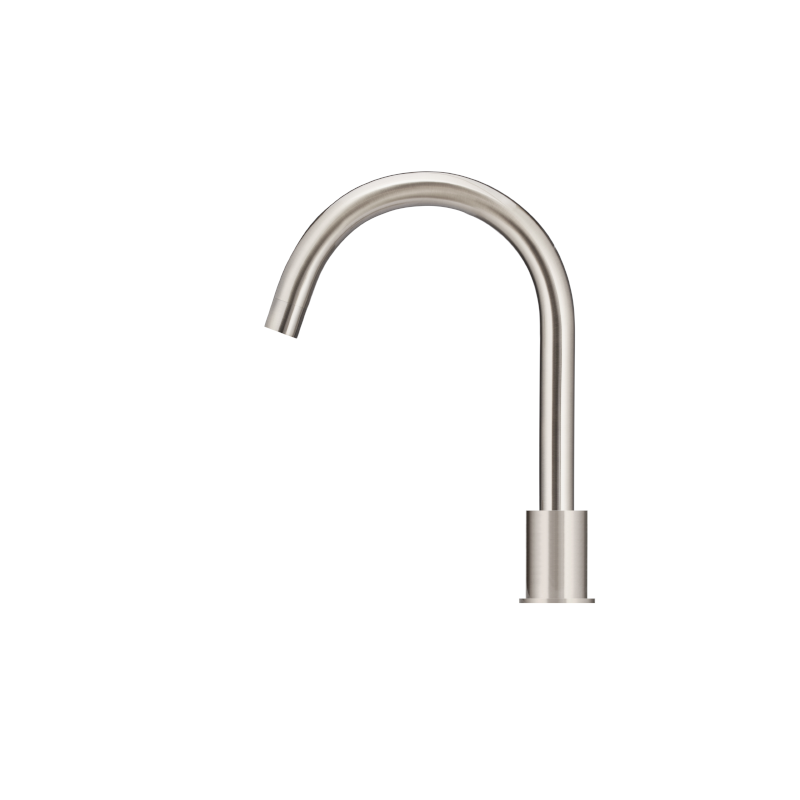 BRUSHED NICKEL ROUND HOB MOUNTED SWIVEL SPOUT