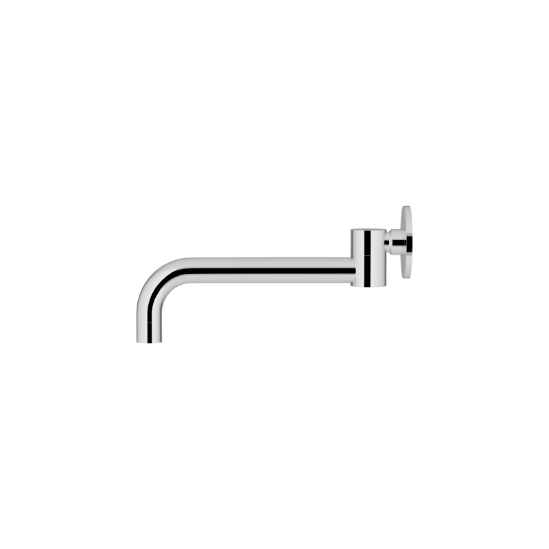 POLISHED CHROME ROUND SWIVEL WALL SPOUT