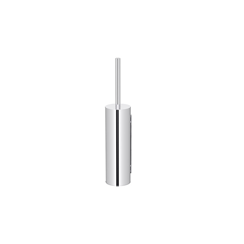 POLISHED CHROME ROUND TOILET BRUSH & HOLDER