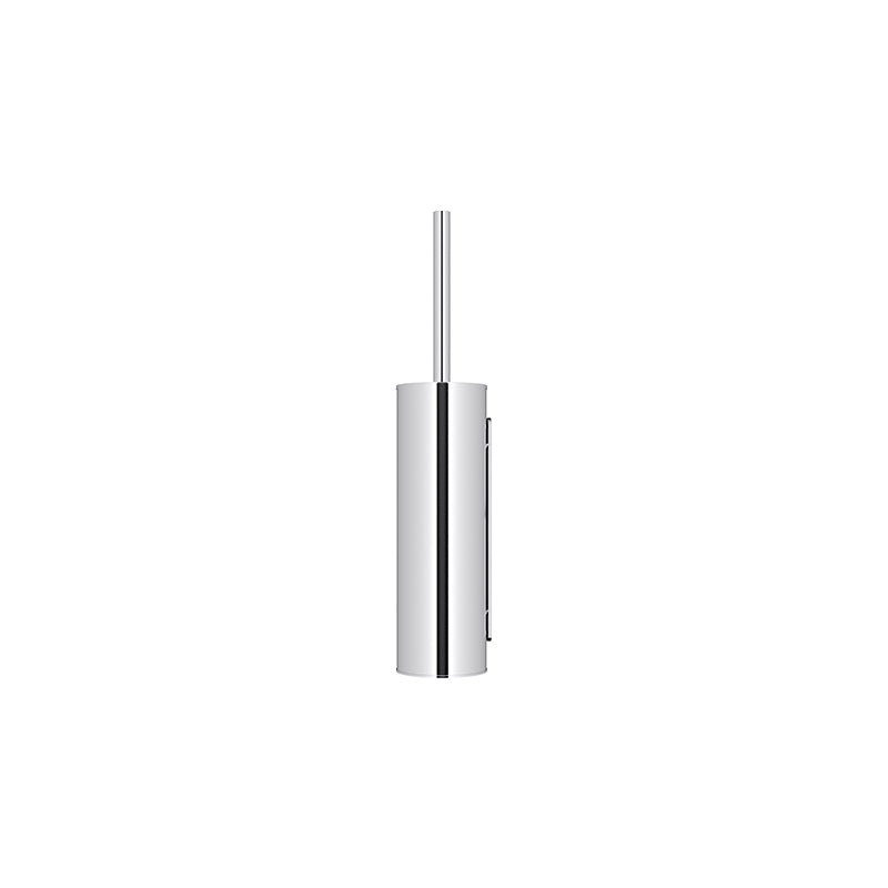 POLISHED CHROME ROUND TOILET BRUSH & HOLDER