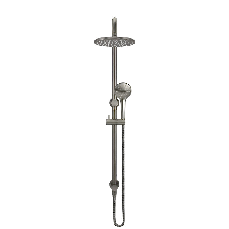 SHADOW ROUND COMBINATION SHOWER RAIL, 200MM ROSE, THREE FUNCTION HAND SHOWER