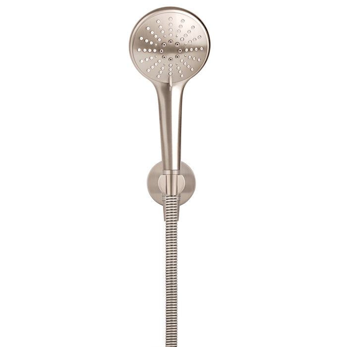 CHAMPAGNE ROUND THREE FUNCTION HAND SHOWER ON FIXED BRACKET