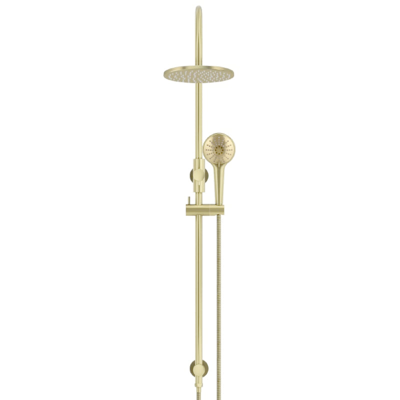 TIGER BRONZE ROUND GOOSENECK SHOWER SET WITH 200MM ROSE, THREE-FUNCTION HAND SHOWER