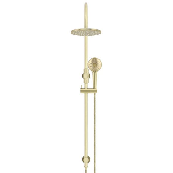 TIGER BRONZE ROUND GOOSENECK SHOWER SET WITH 200MM ROSE, THREE-FUNCTION HAND SHOWER