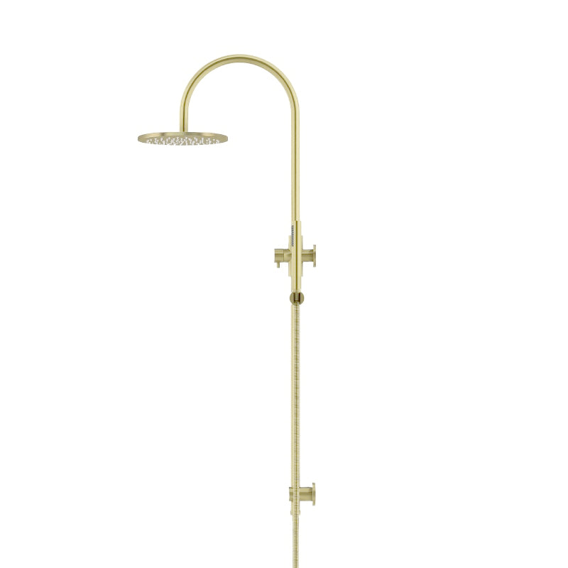 TIGER BRONZE ROUND GOOSENECK SHOWER SET WITH 200MM ROSE, SINGLE-FUNCTION HAND SHOWER