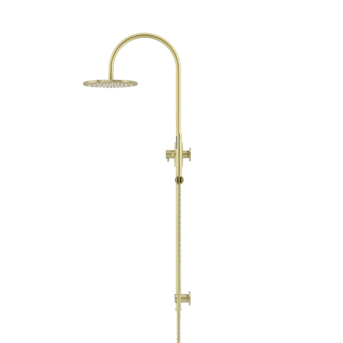 TIGER BRONZE ROUND GOOSENECK SHOWER SET WITH 200MM ROSE, SINGLE-FUNCTION HAND SHOWER