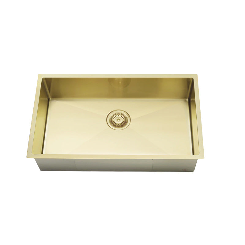 BRUSHED BRONZE GOLD KITCHEN SINK - SINGLE 760 X 440