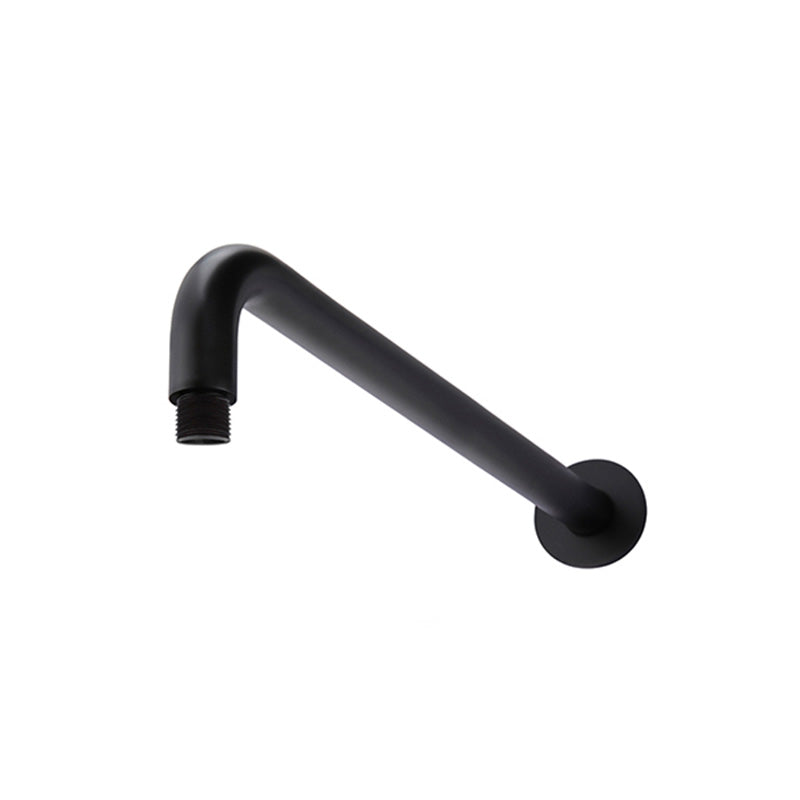 MATT BLACK ROUND WALL CURVED SHOWER ARM 400MM