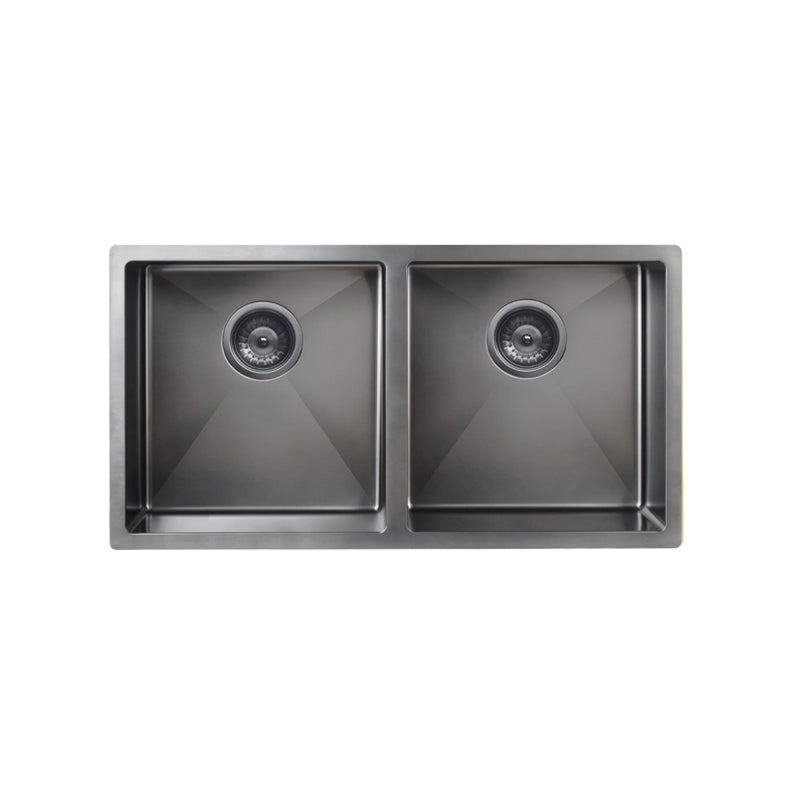 GUNMETAL BLACK  KITCHEN SINK - DOUBLE BOWL 760 X 440