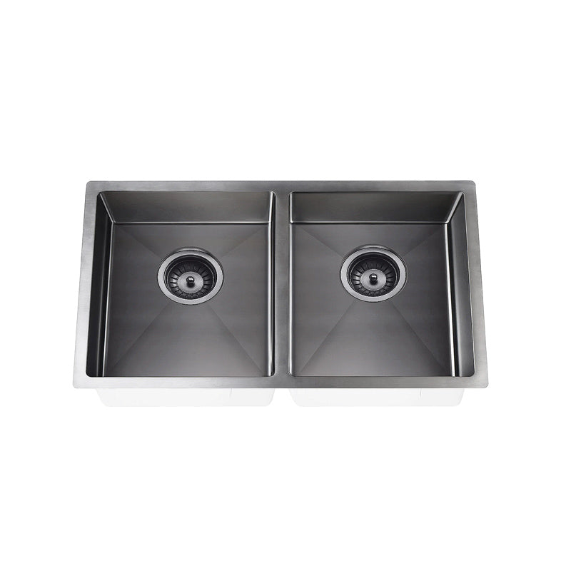 GUNMETAL BLACK  KITCHEN SINK - DOUBLE BOWL 760 X 440