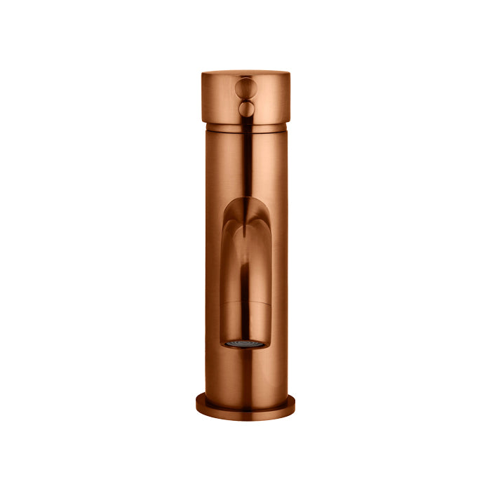 LUSTRE BRONZE ROUND BASIN MIXER CURVED
