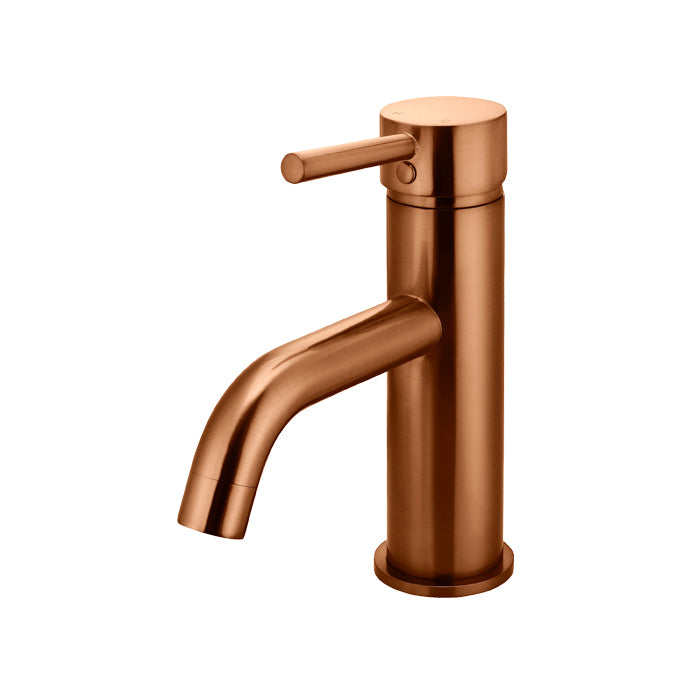 LUSTRE BRONZE ROUND BASIN MIXER CURVED