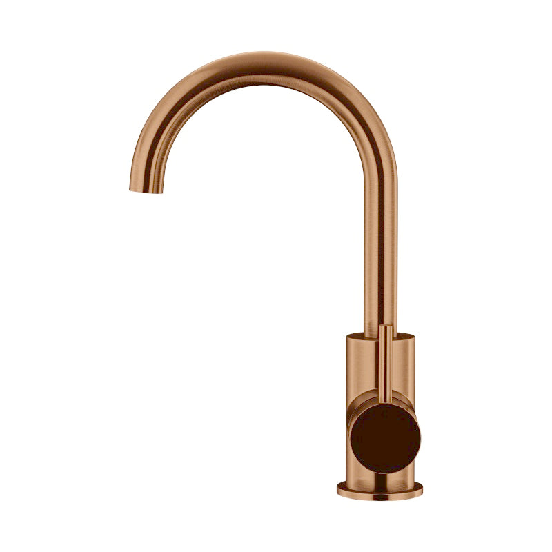 LUSTRE BRONZE ROUND GOOSENECK BASIN MIXER WITH COLD START