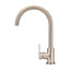 CHAMPAGNE ROUND GOOSENECK KITCHEN MIXER TAP WITH PADDLE HANDLE