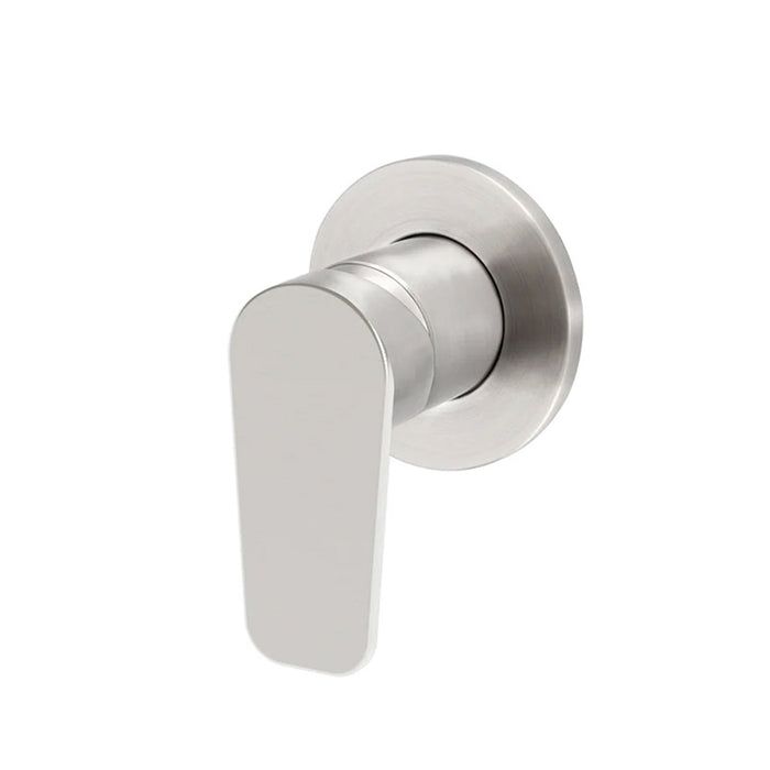 BRUSHED NICKEL ROUND PADDLE WALL MIXER