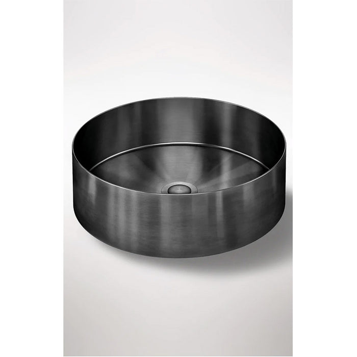 SHADOW ROUND STEEL BATHROOM BASIN 380 X 110