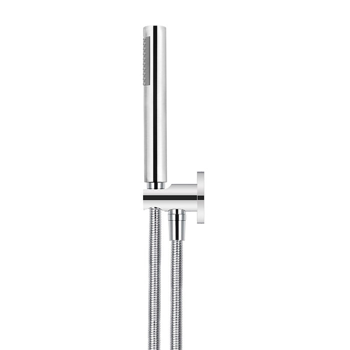 CHROME ROUND HAND SHOWER ON FIXED BRACKET