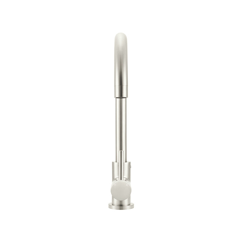 BRUSHED NICKEL ROUND KITCHEN MIXER TAP