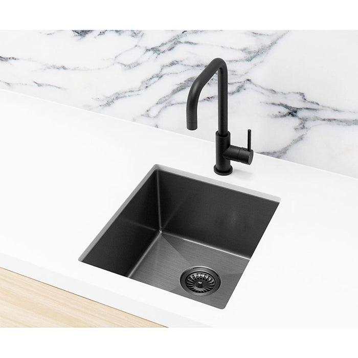 GUNMETAL BLACK KITCHEN SINK - SINGLE BOWL 380 X 440