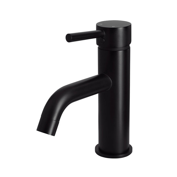 MATTE BLACK ROUND BASIN MIXER CURVED