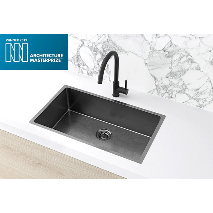 GUNMETAL BLACK KITCHEN SINK - SINGLE BOWL 760 X 440