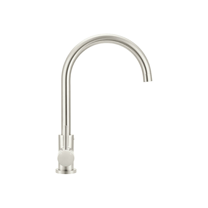 BRUSHED NICKEL ROUND KITCHEN MIXER TAP